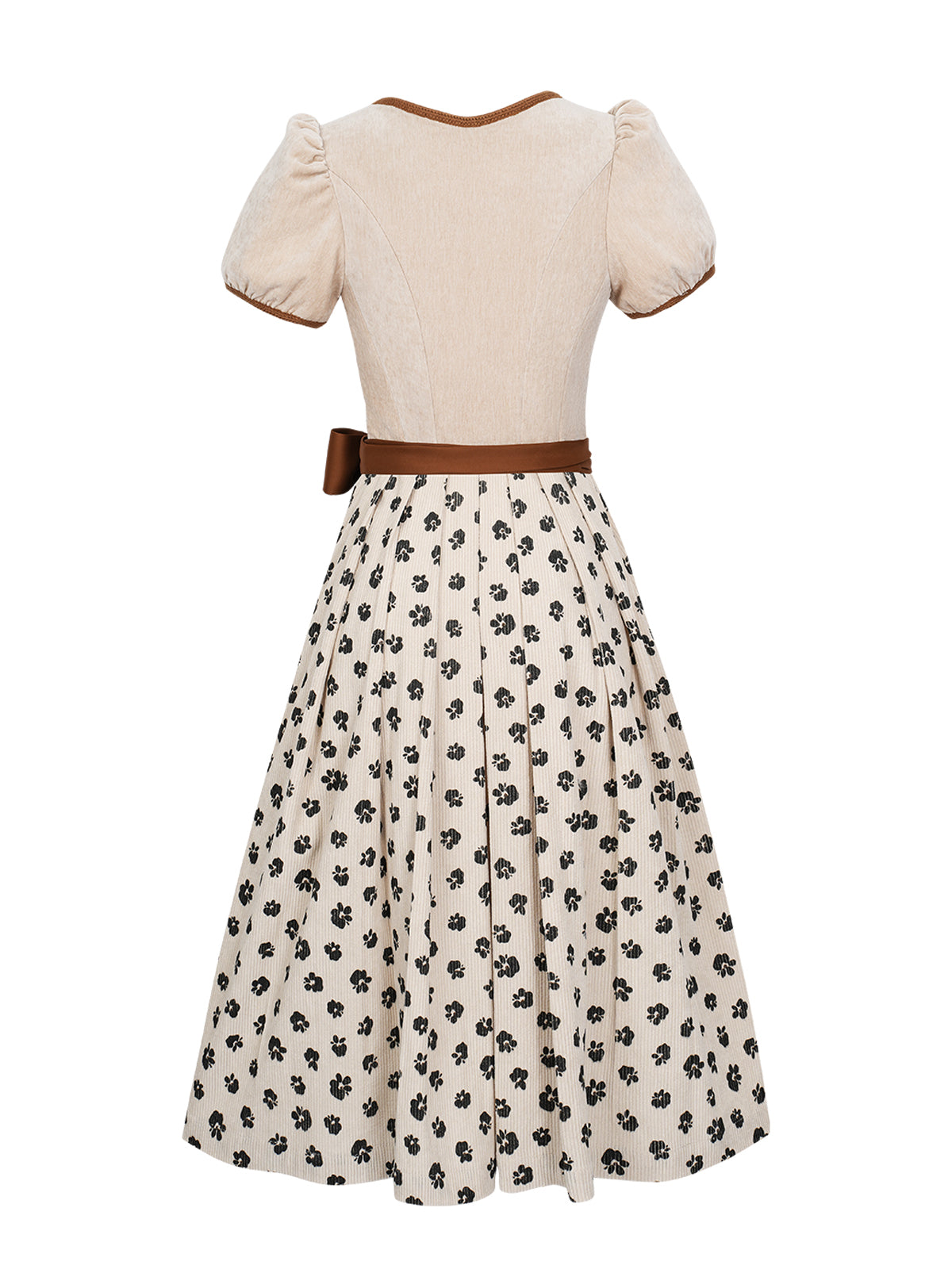 Braun Gerader Ausschnitt Floralem Muster Dirndl Mariella